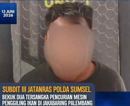 Jatanras Polda Sumsel Ungkap Kasus Pencurian Mesin Penggiling Ikan, Pelaku Ternyata Orang Dekat Korban